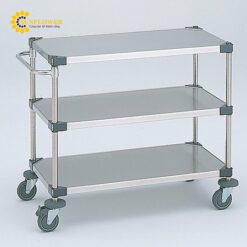 Xe đẩy hàng (SUS304, chịu tải 200kg, φ125mm, 991 x 614 x 923mm) AS ONE 3-423-04 NUTS4